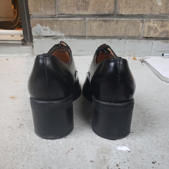 COS Black Leather Heeled Oxford Dress Shoes - Picture 2 of 5
